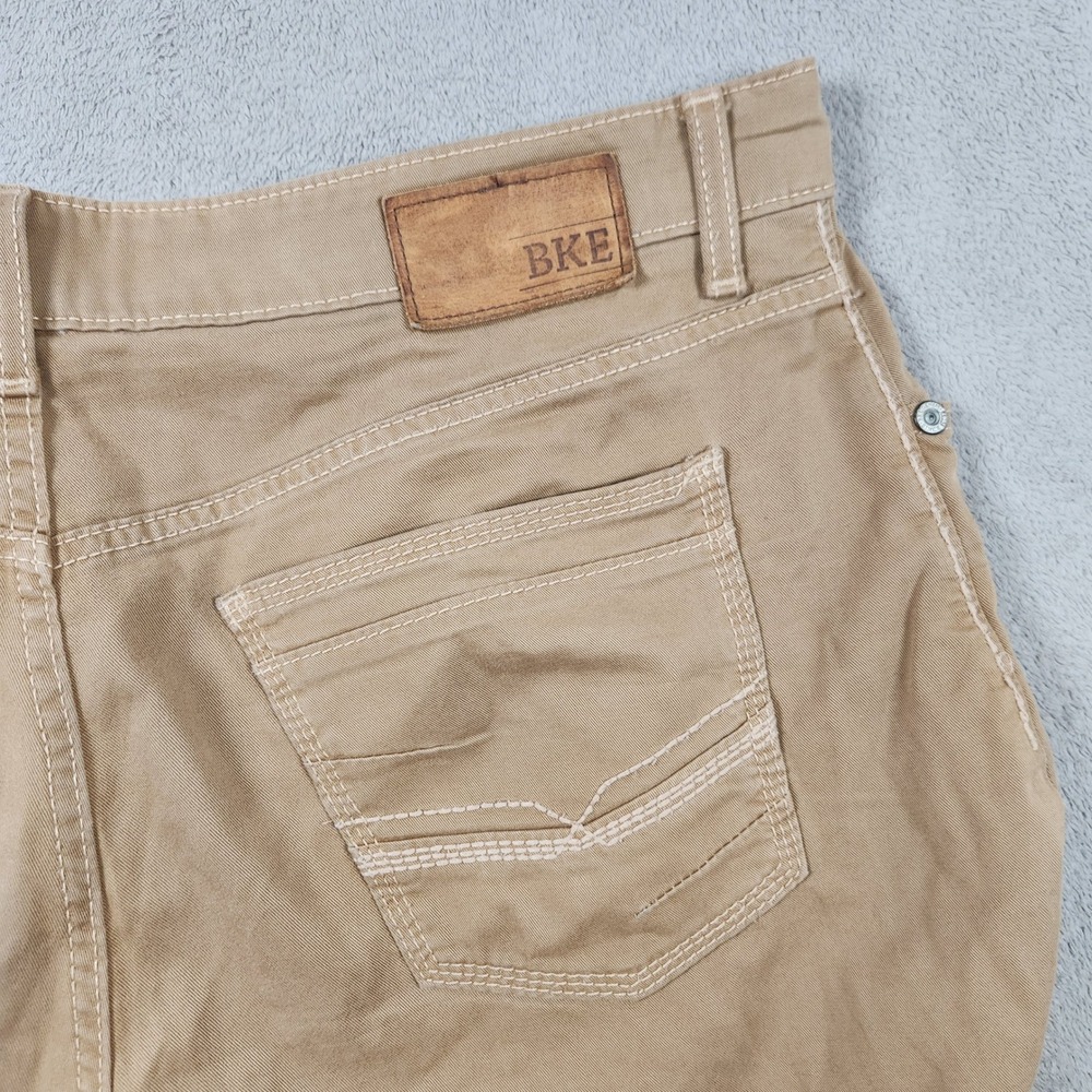BKE Seth Straight Leg Khaki Pants Mens size 38x28 Tan Cotton Stretch Chino - Picture 3 of 12